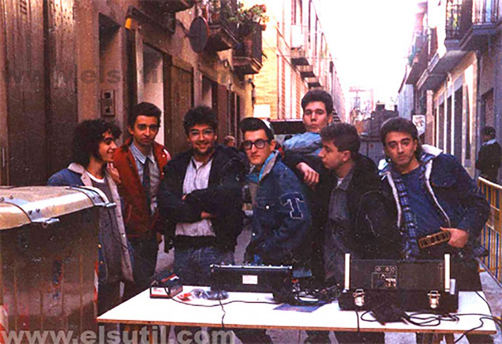 "SN Skate Nois" Fosa Nasal, Frank Trepax, Stratos, Teddy, Sutil, Rodri y Prince Twist. Barrio de Gràcia, Barcelona 1988